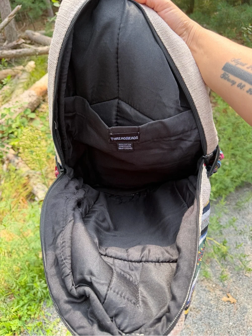 Hemp Mushroom Embroidered Baja Backpack
